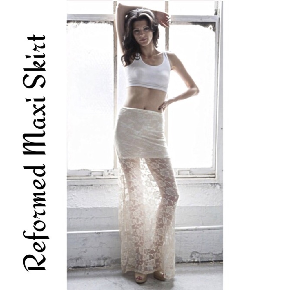 Reformed Skirt w/ Maxi Lace Skirt Overlay Size 6-8